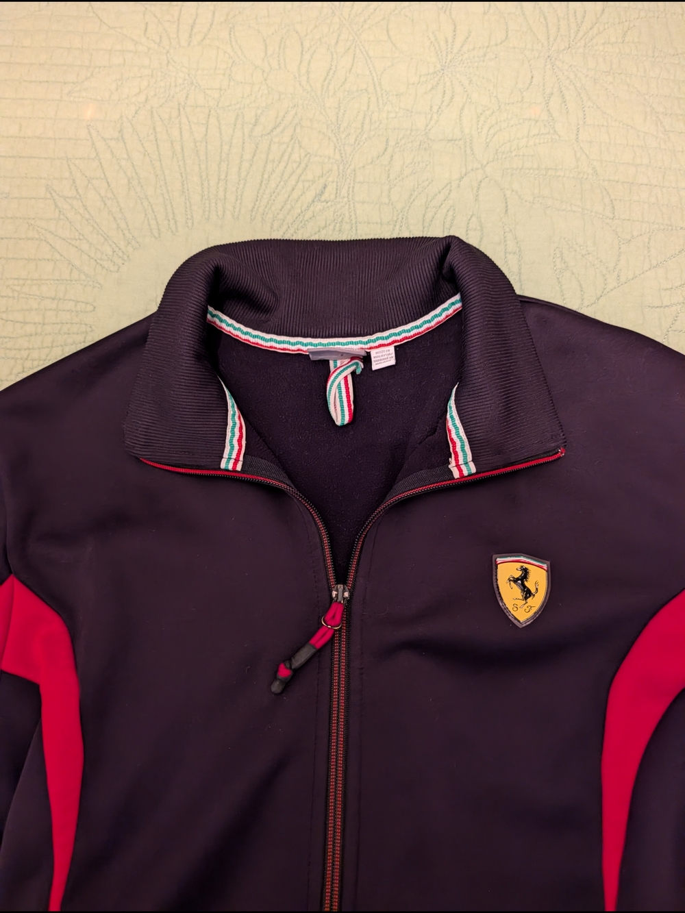 Puma Ferrari Black and Red Racing Zip Jacket